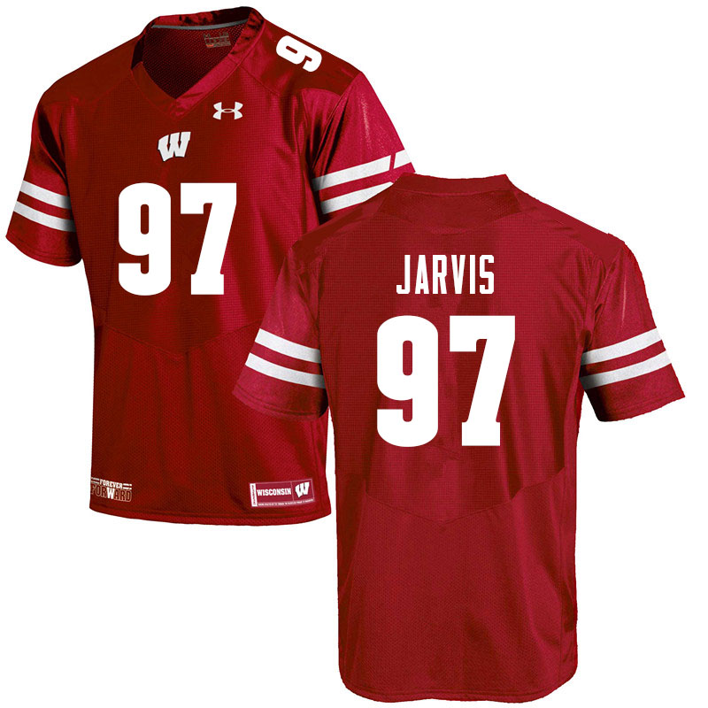 Men #97 Mike Jarvis Wisconsin Badgers College Football Jerseys Sale-Red - Click Image to Close
